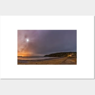 Oxwich Bay with the Moon, Gower Posters and Art